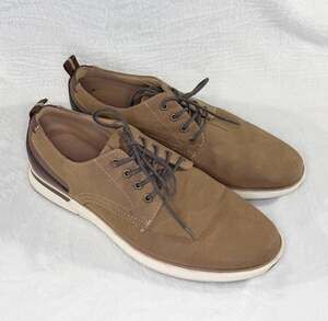 A-Frame Men's Jashyl Faux Suede Casual Oxford Sneakers in Taupe Brown, 11